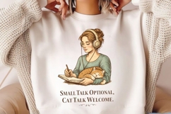 Small Talk Optional Cat Talk Welcome PNG, Cat Lover Product Image 2