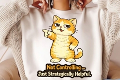 Not Controlling Just Strategically Helpful PNG, Funny Cat Product Image 2