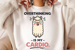 Funny Overthinker Llama PNG Product Image 2