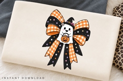 Coquette Ghost Bow PNG, Cute Halloween Ghost Plaid Bow Product Image 2