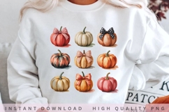 Watercolor Pumpkin Bundle PNG, Fall Pumpkin Clipart Set, Product Image 2