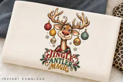 Jingle Antler Magic PNG Sublimation Design, Funny Christmas Product Image 2