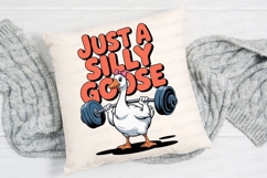 Silly Goose Lifting Weights Cartoon Sublimation PNG Product Image 2
