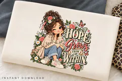 Hope Grows From Within Cute Girl Floral Garden Butterfly Product Image 2