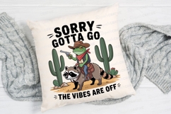 Cartoon Frog Cowboy Riding Raccoon With Sublimation PNG Product Image 2