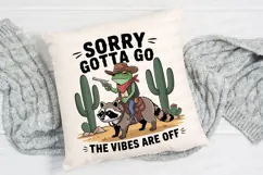 Cartoon Frog Cowboy Riding Raccoon With Sublimation PNG Product Image 2
