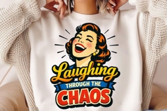 Laughing Through The Chaos Retro Funny PNG Design Product Image 2
