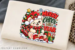 Cute Christmas Teddy Bear with Gift Box Merry Cheer All Year Product Image 3