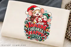 Cute Christmas Mouse Family Warm Hearts Happy Days Winter Product Image 2
