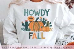 Howdy Fall PNG, Western Pumpkin Sublimation, Boho Autumn Product Image 2