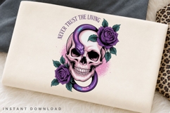 Never Trust the Living Skull PNG, Gothic Snake Skull Product Image 3