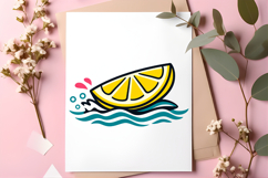 Fresh Lemon Slice Ocean Waves Summer Beach Tropical Product Image 2