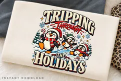 Tripping Through the Holidays Cute Penguin Winter Christmas Product Image 2
