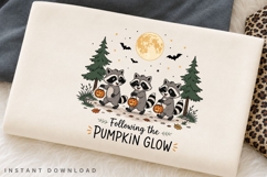 Trick or Treat Raccoons PNG Sublimation Design, Following Product Image 3