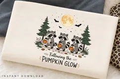 Trick or Treat Raccoons PNG Sublimation Design, Following Product Image 3