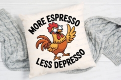 Funny Chicken Cartoon With Espresso Sublimation PNG Product Image 2