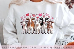 Cute Cow Valentine PNG Design Product Image 2