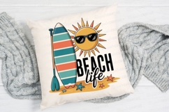 Beach Life Illustration with Surfboard Sun Sublimation PNG Product Image 4