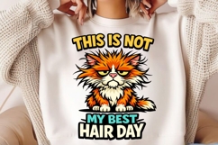 This Is Not My Best Hair Day Cat PNG Design, Funny Grumpy Product Image 2