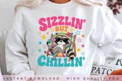 Sizzlin But Chillin PNG Design, Funny Summer Raccoon Product Image 1