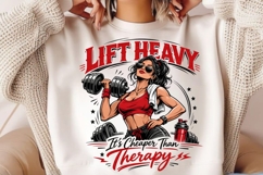 Lift Heavy Gym Girl PNG Design Product Image 2