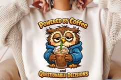 Powered by Coffee and Questionable Decisions Owl PNG Product Image 2
