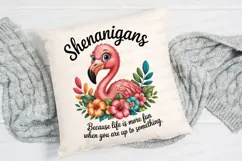 Cartoon Flamingo Shenanigans Sublimation PNG Product Image 2