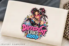 Different Looks Good Cute Alternative Girl Pink Blue Product Image 2