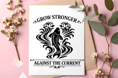 Grow Stronger Against The Current Koi Fish Motivational PNG Product Image 6