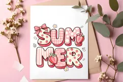 Sweet Strawberry Summer Cute Summer Strawberry PNG Design Product Image 2