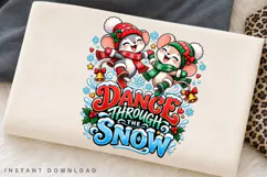 Cute Christmas Mice Dancing Through the Snow Winter Holiday Product Image 2