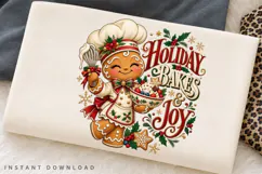Holiday Bakes and Joy Cute Gingerbread Chef Christmas Product Image 2
