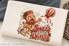 Sweet Little Disaster Funny Gingerbread Christmas Holiday Product Image 2