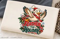 Feather the Holiday Cute Christmas Duck Winter Festive PNG Product Image 3