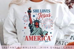She Loves Jesus America Too PNG, Christian Patriotic Product Image 2