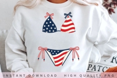 Patriotic USA Flag Bikini PNG, American Flag Swimsuit Product Image 2