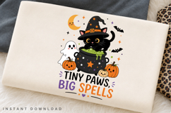 Tiny Paws Big Spells PNG Sublimation Design, Black Cat Product Image 2