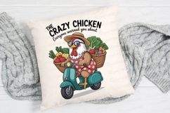 Cartoon Chicken Rides Scooter Delivering Sublimation PNG Product Image 2