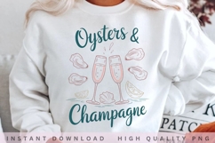Oysters &amp; Champagne PNG, Oyster Lover Sublimation, Seafood Product Image 2