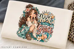 Cute Beach Girl with Seashells and Starfish Tropical Summer Product Image 2
