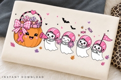 Pink Ribbon Ghost Football PNG, Breast Cancer Halloween PNG Product Image 2