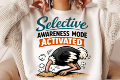 Selective Awareness Mode Activated Funny Ostrich PNG Design Product Image 2