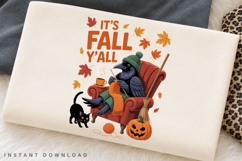 It's Fall Y'all Raven PNG, Cozy Crow Knitting Autumn Product Image 2