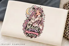 Magic Needs Morning Coffee PNG, Cute Unicorn Girl Coffee Product Image 2