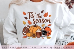 'Tis The Season Football PNG, Fall Football Sublimation Product Image 2