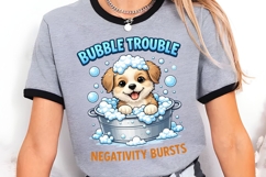 Bubble Trouble Negativity Bursts PNG, Cute Bath Puppy PNG Product Image 2