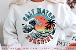 Salt Water Sunshine PNG, Retro Beach Summer Sublimation, Product Image 1