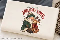 A Little Holiday Love PNG Sublimation Design, Rustic Santa Product Image 2