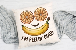 Fun Fruit Face With Oranges And Banana Sublimation PNG Product Image 2