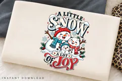 A Little Snow A Lot of Joy Cute Snowman Family Winter Product Image 2